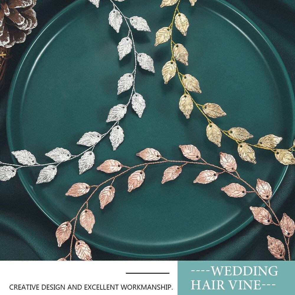 Wedding Headband Gold Leaf Bridal Headpieces for Bridesmaid and Flowergirls 15.7 - Picture 8 of 8